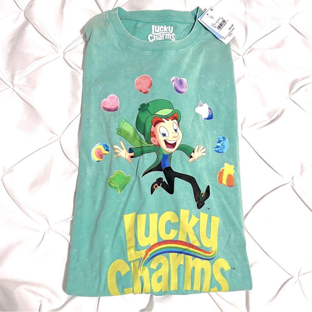 Target Lucky Charms Women’s XS Oversized Short Sleeve Graphic T-Shirt, NWT!